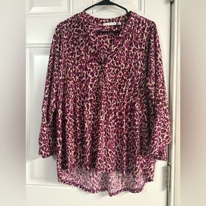 Notations Purple Animal Print Blouse✨
